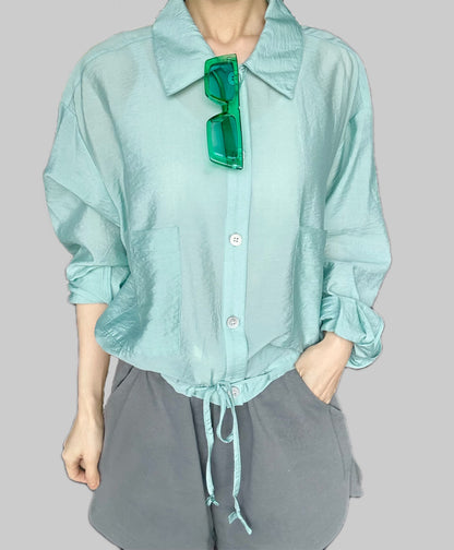 Collared Jacket- Mint Green