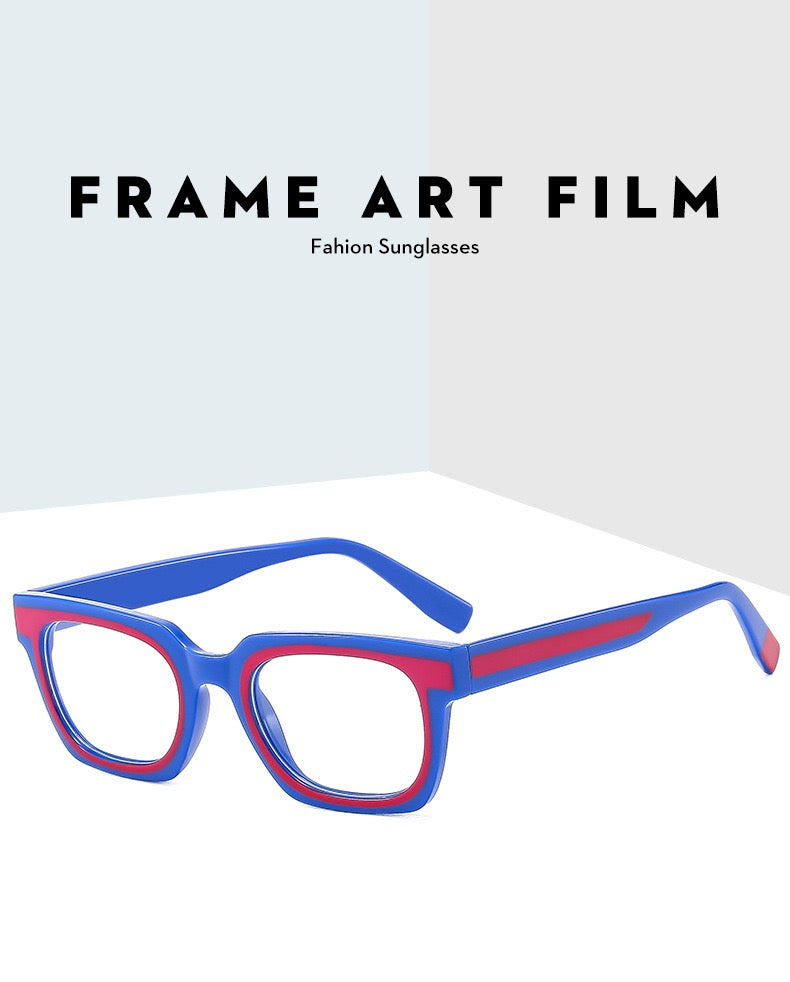 Tiffix Style 32 Clear Lenses Sunglasses- Blue/Red