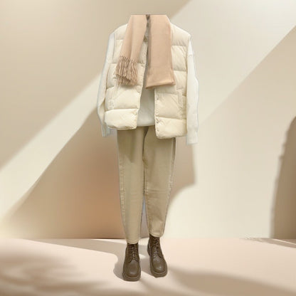 Gilet in piumino: bianco latte