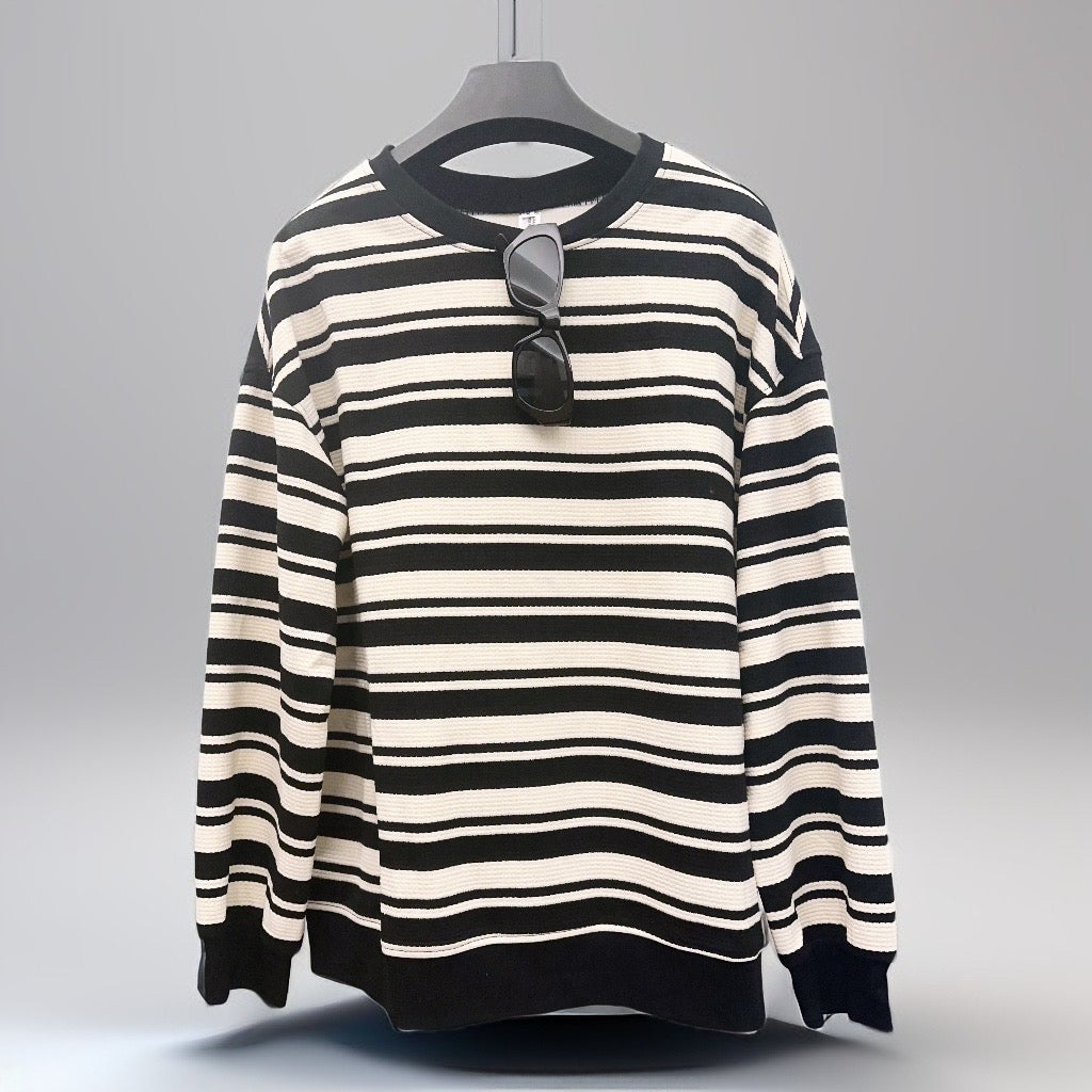 Sweater- Black and White Striped