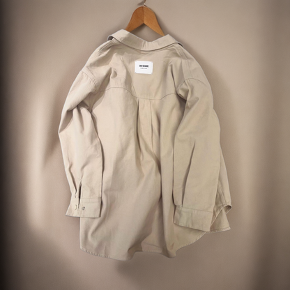 Light Khaki Buttoned Shirt | Stylish Shirt for women | Tiffix