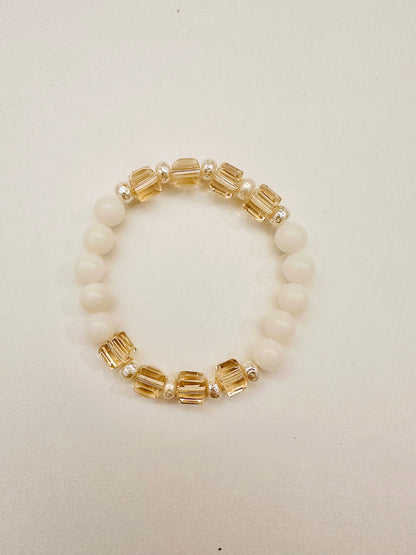 Handmade Natural Stone Bracelet- Lemon Sparkle