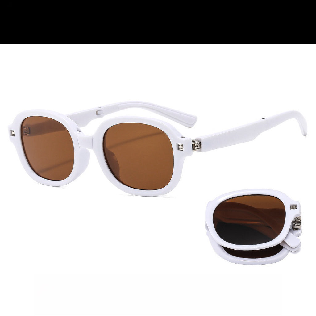 Tiffix Style 21 Folding UV400 Sunglasses- White Unisex