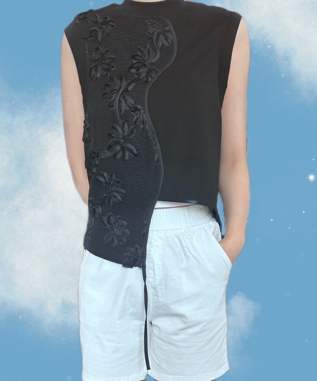 Flower Vest- Black