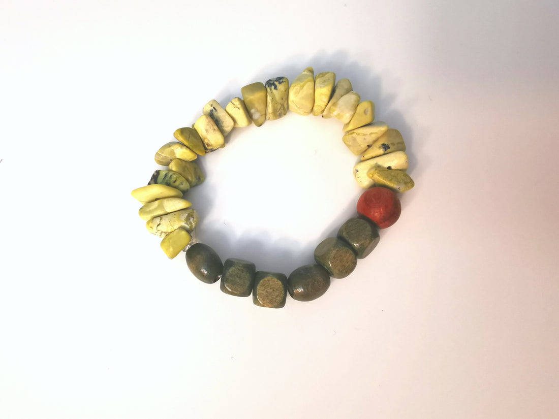 Stone Bracelet- Lime Stone Green