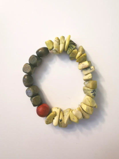 Stone Bracelet- Lime Stone Green