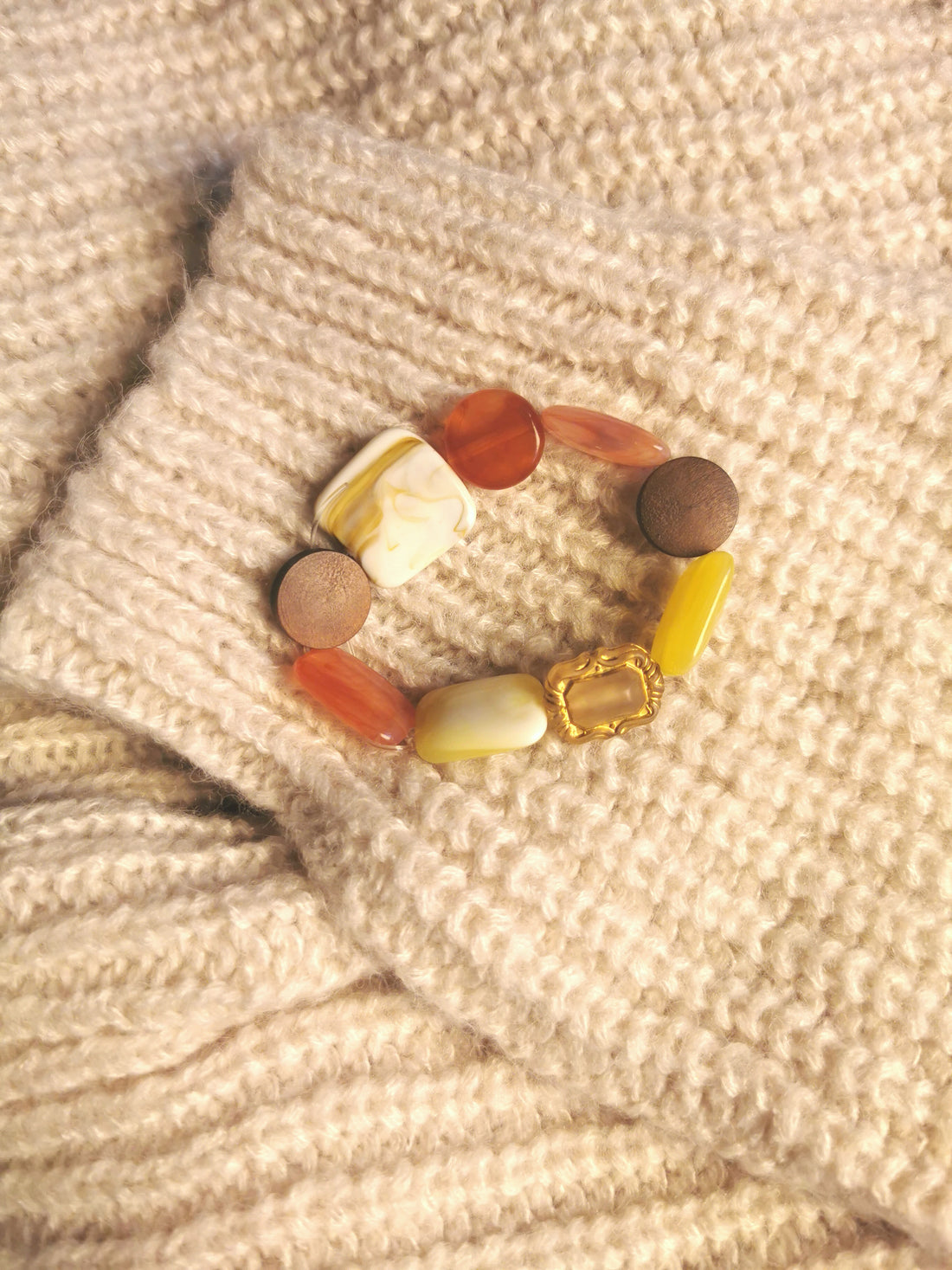 Stone Bracelet- Pebble Amber