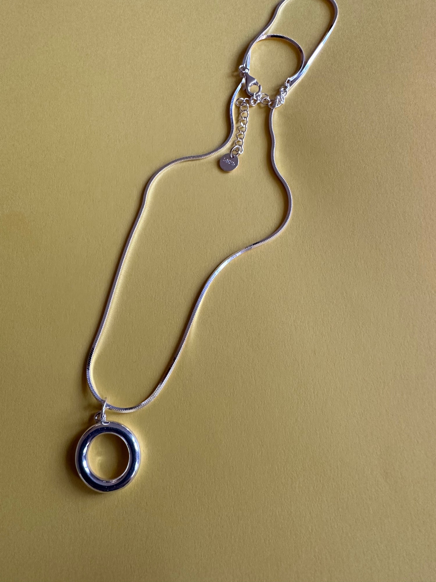 Collana in argento sterling 925 con cerchio spesso