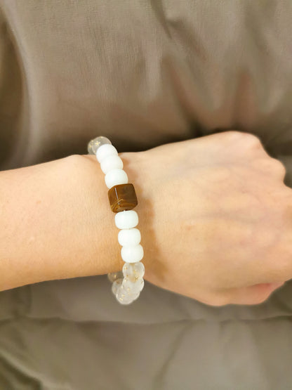 Handmade Stone Bracelet- Star White