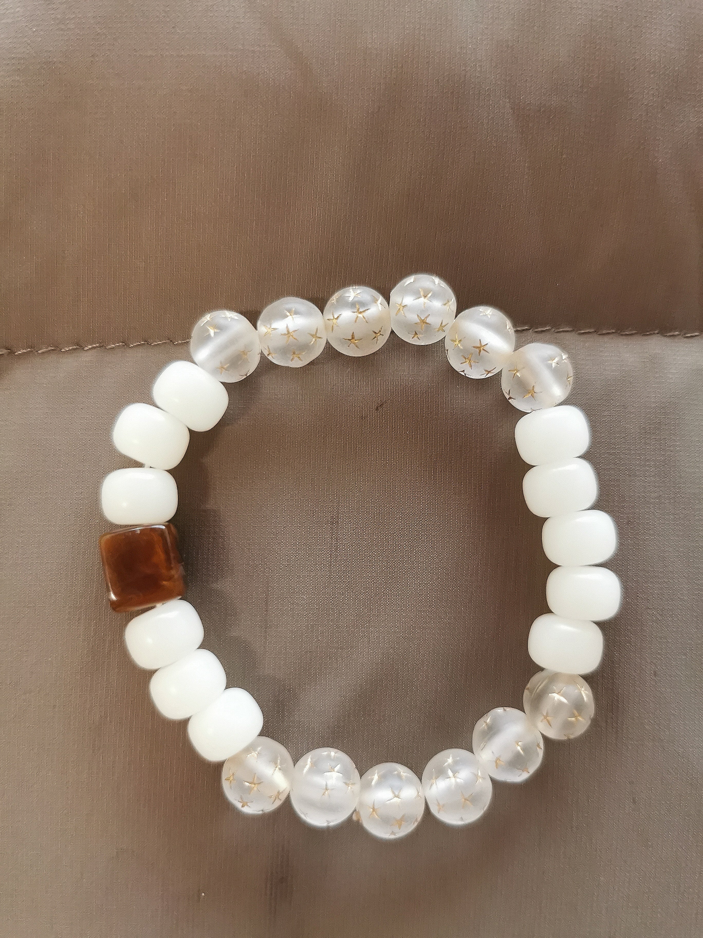 Handmade Stone Bracelet- Star White