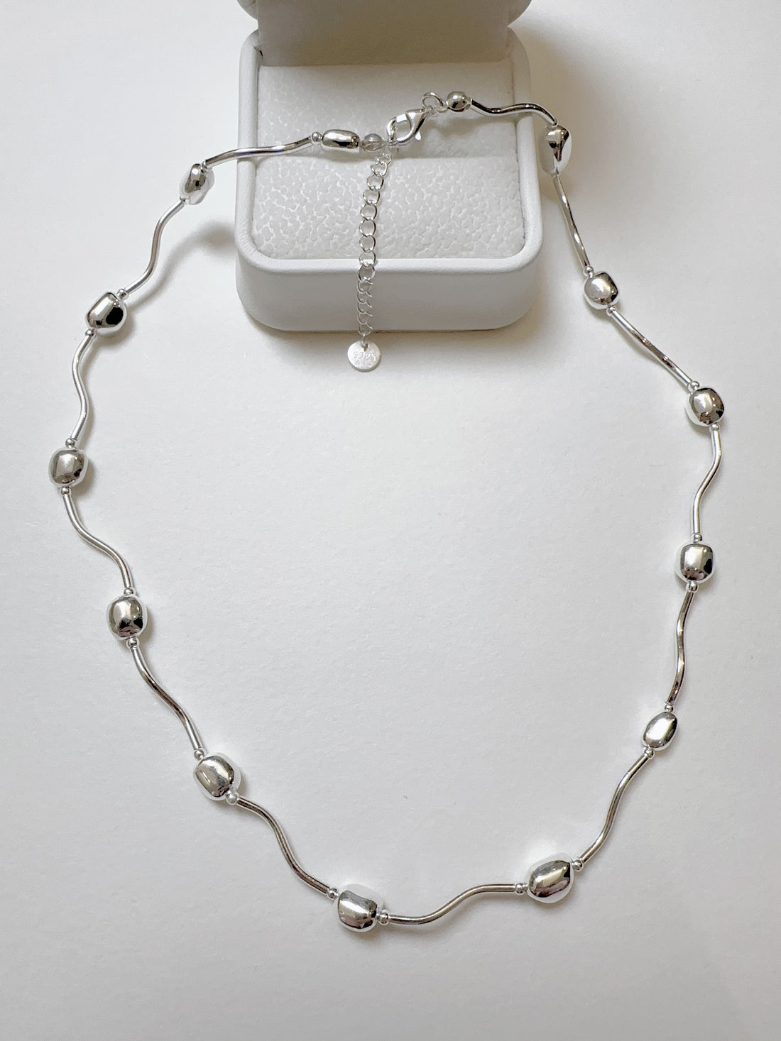 Collier mini galets en argent sterling 925