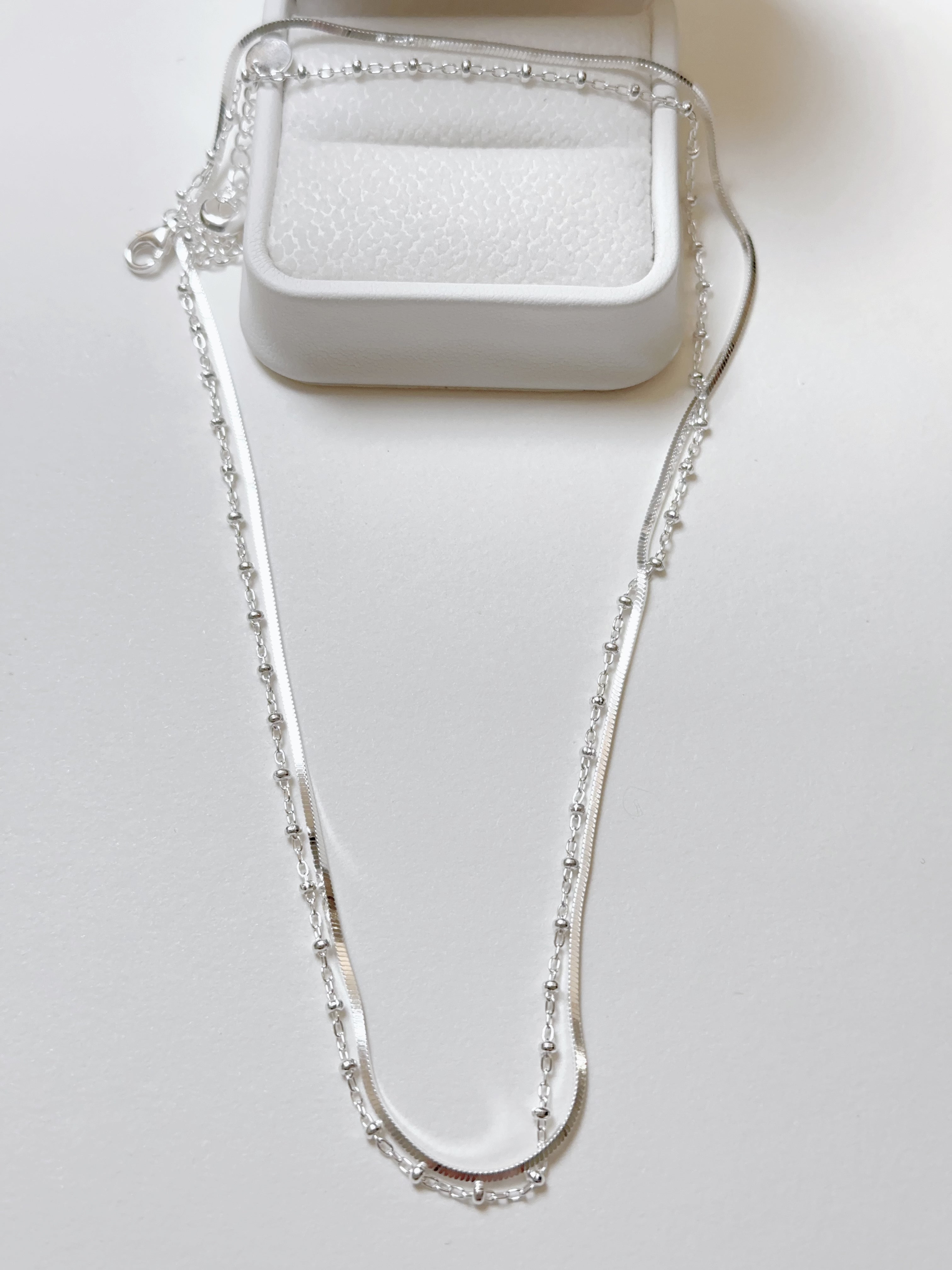 Two Tone Chain 925 Sterling Silver Necklace