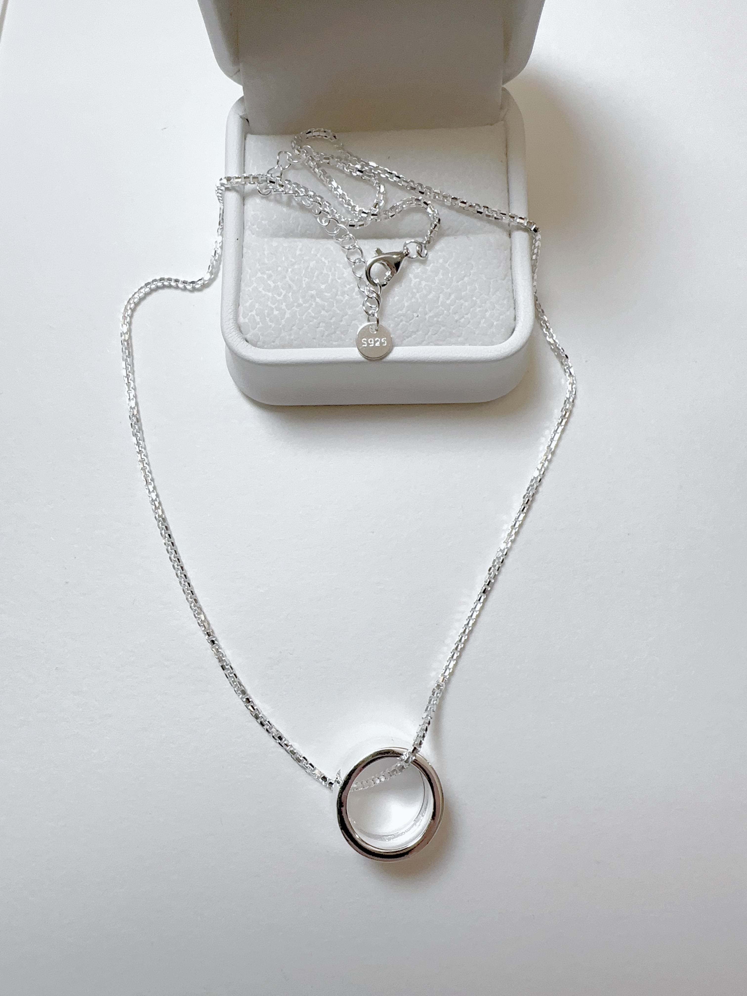 Collana in argento sterling 925 con cerchio largo