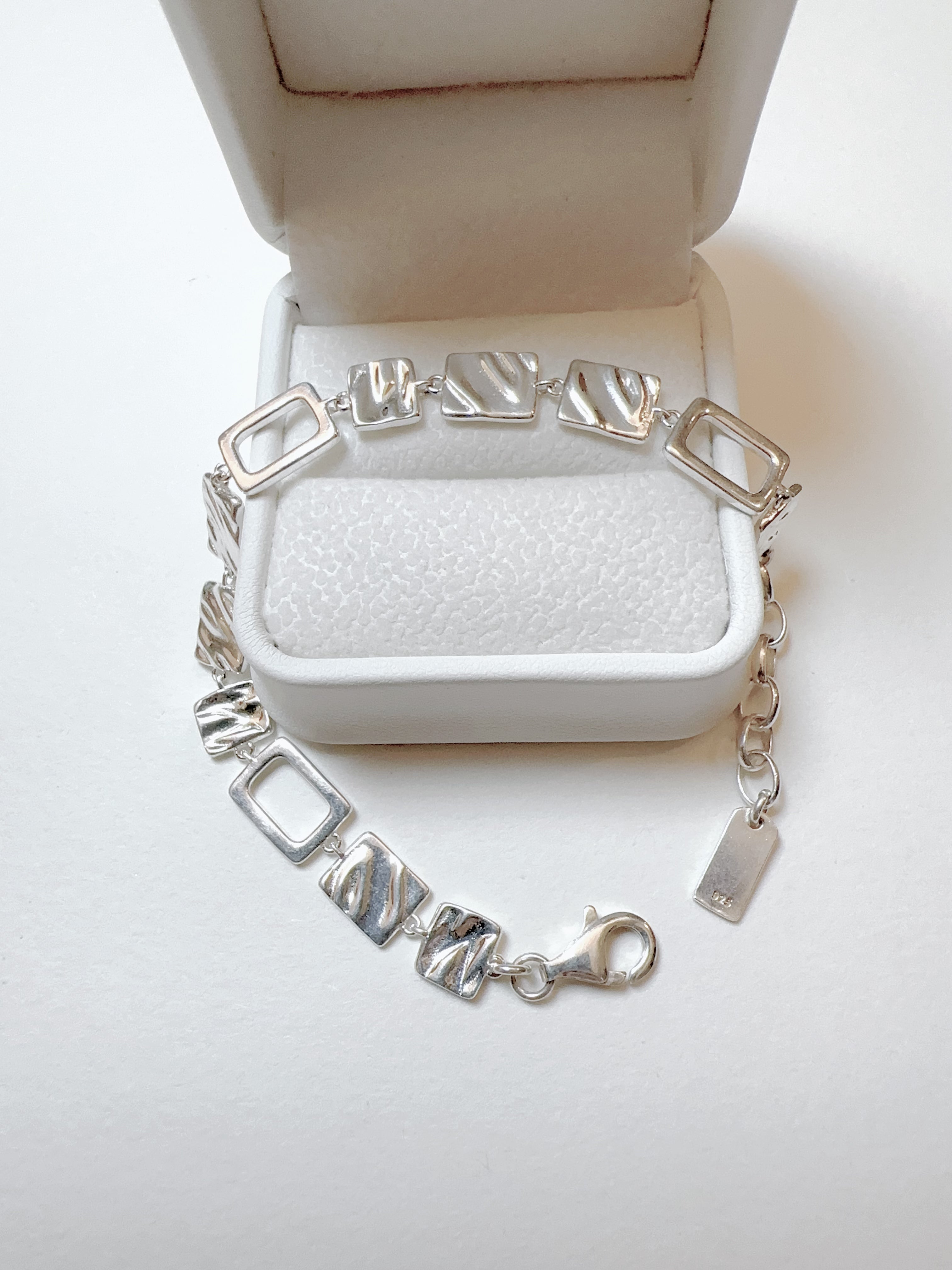 Squares and Rectangles Silver Bracelet