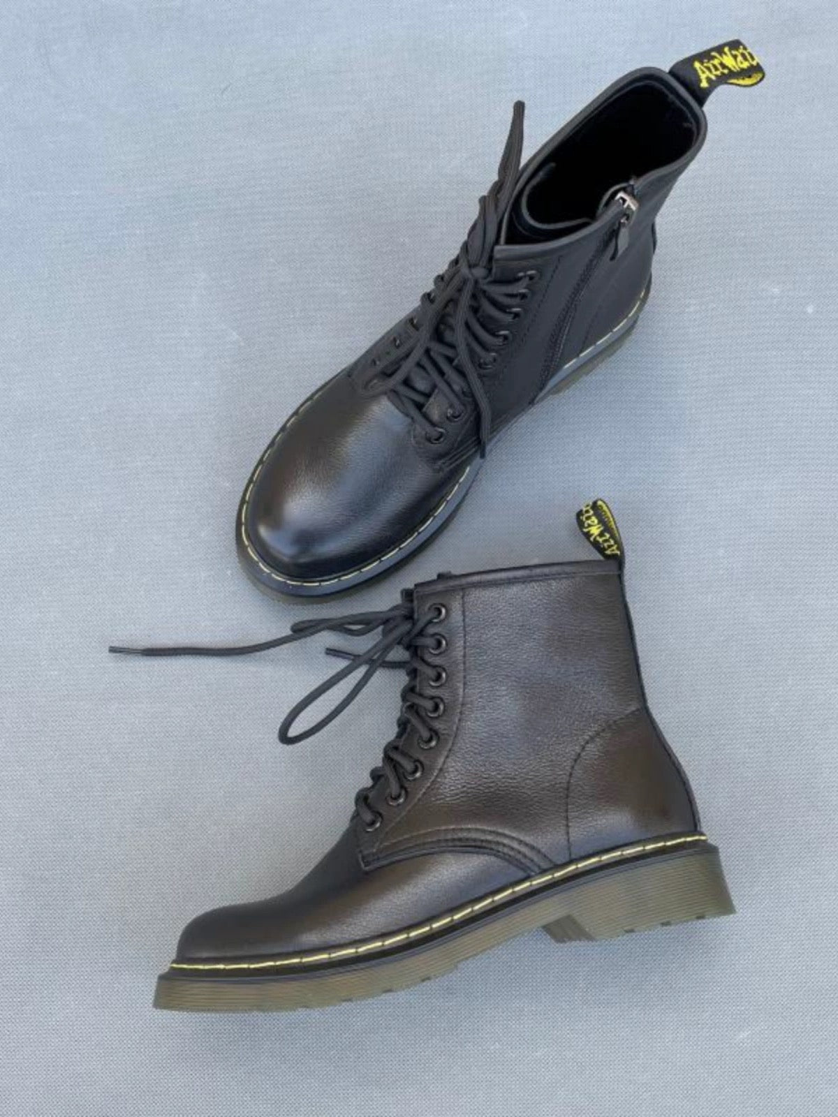 First Layer Leather Black Boots