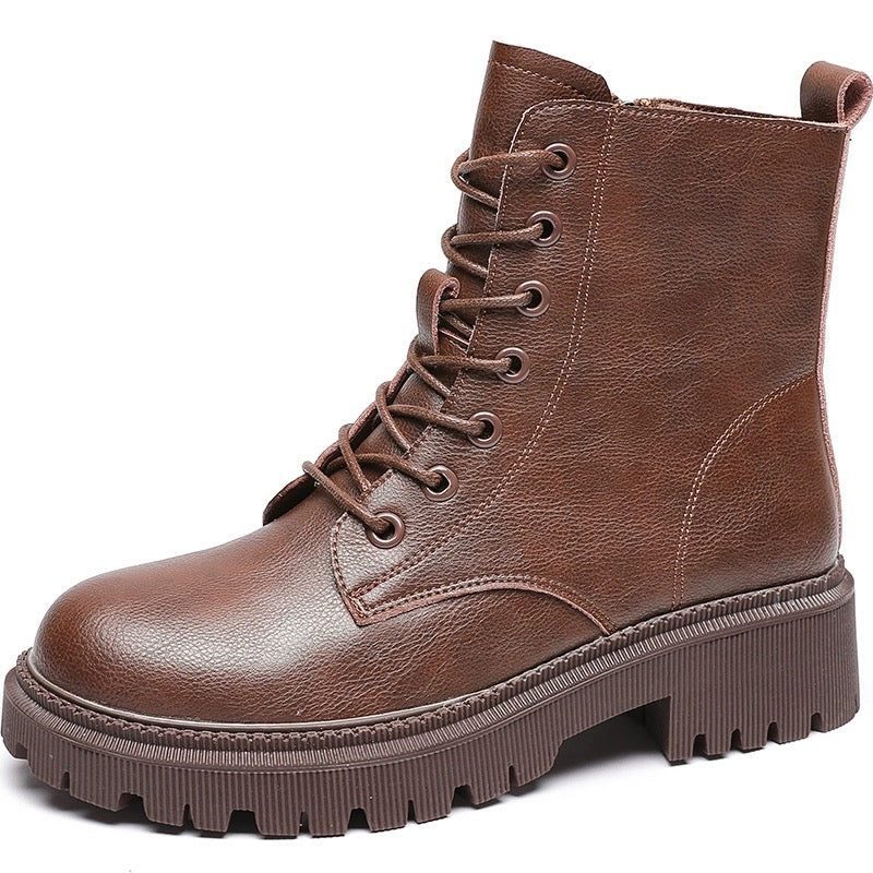 Bottes marron en cuir première couche