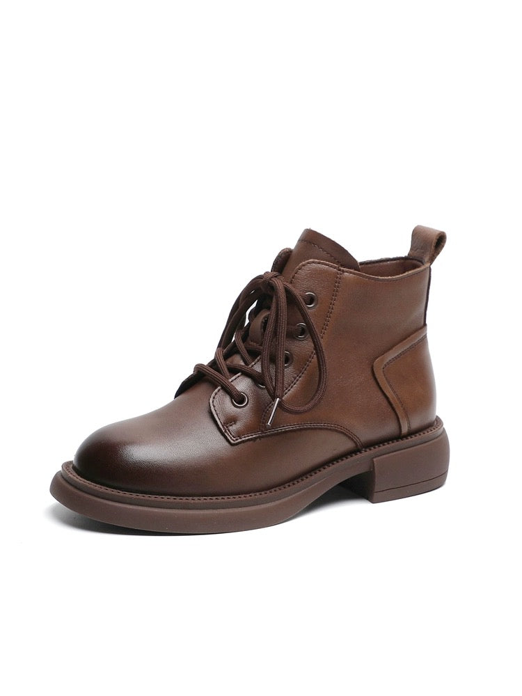 Bottes marron en cuir première couche 2