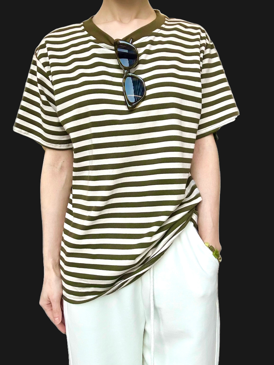 T-Shirt- Green Striped