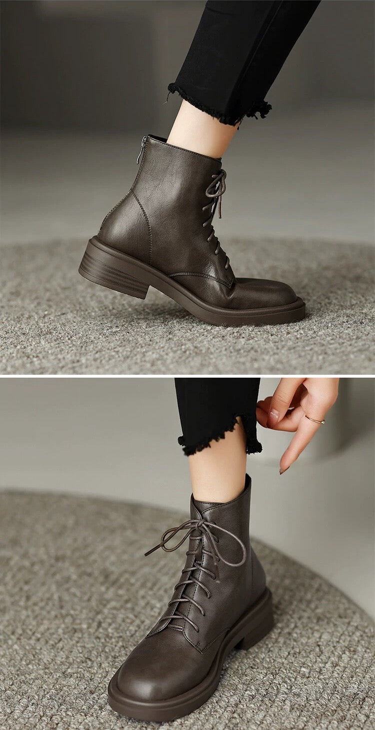 Boots- Dark Green | leather boots for women | Tiffix