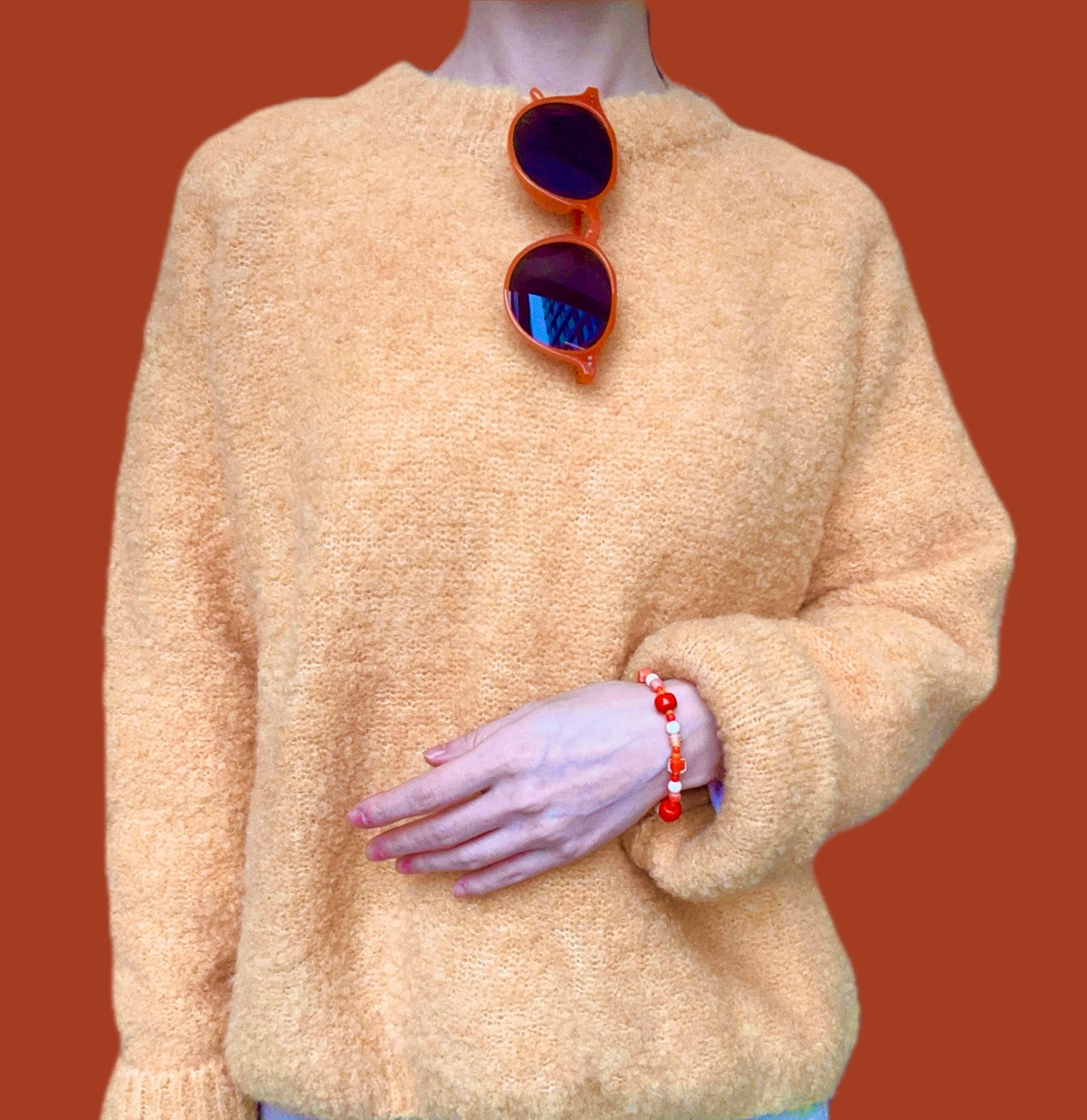 Wool Sweater- Dark Orange